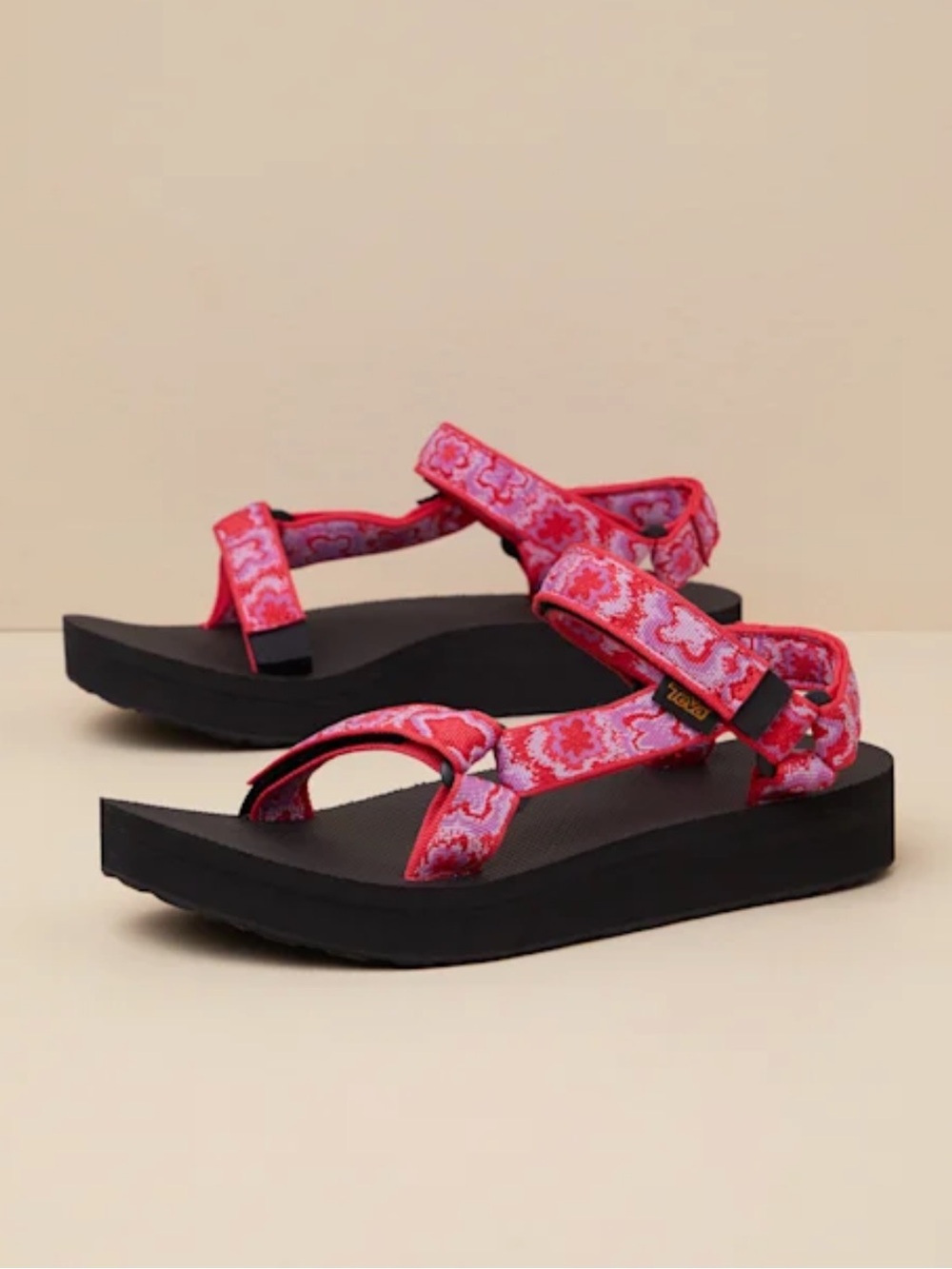 NEW Teva Womens Midform Universal Sandals Pink and Black size 10 - Picture 3 of 8